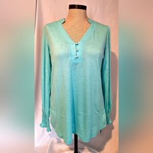 Coastal Teal V-Neck Women's Tunic